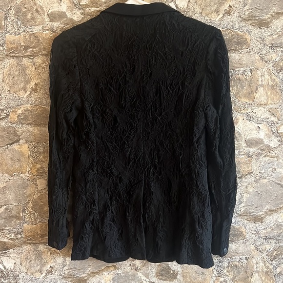 Rag & bone black distressed silk & lace blazer - Picture 3 of 6